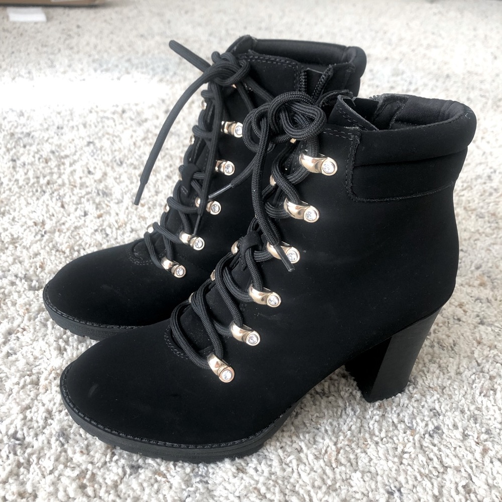 Andiamo Suede Black Booties 7